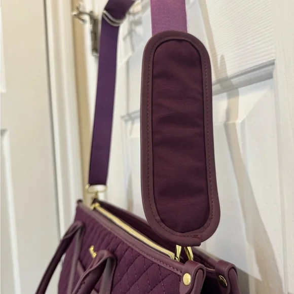 Lovevook Purple Quilted waterproof Laptop Bag with Structured Handles - Picture 6 of 16